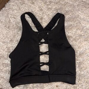 Black Strappy Sports Bra